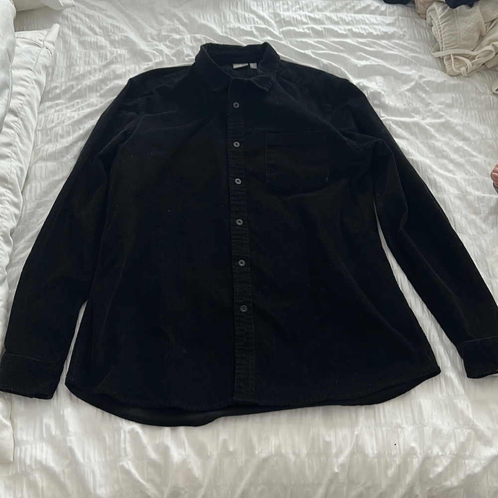 ASOS Black Corduroy Button Down Shirt